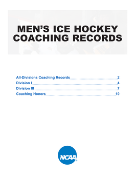 Men's Ice Hockey Coaching Records