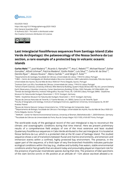 Last Interglacial Fossiliferous Sequences from Santiago Island