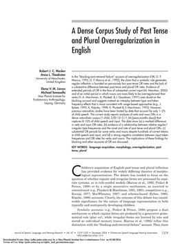 A Dense Corpus Study of Past Tense and Plural Overregularization in English