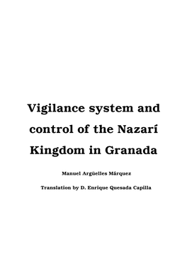 Vigilance System and Control of the Nazarí Kingdom in Granada