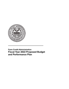 FCA Fiscal Year 2022 Proposed Budget