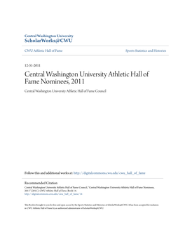 Central Washington University Athletic Hall of Fame Nominees, 2011 Central Washington University Athletic Hall of Fame Council