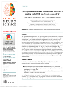 Damage to the Structural Connectome Reflected in Resting-State Fmri