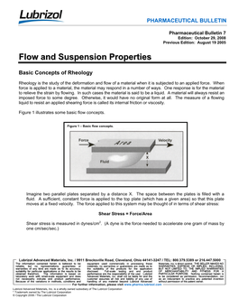 Bulletin 7 -- Flow and Suspension Properties