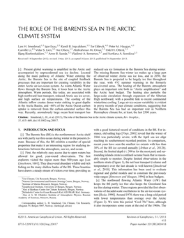 The Role of the Barents Sea in the Arctic Climate System