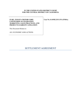 Settlement Agreement