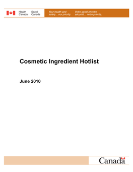 Cosmetic Ingredient Hotlist