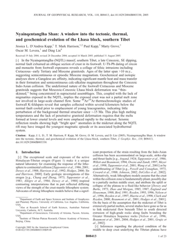 A Window Into the Tectonic, Thermal, and Geochemical Evolution of the Lhasa Block, Southern Tibet Jessica L