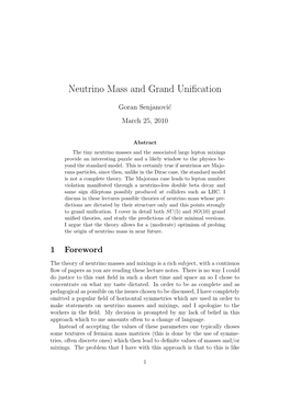 Neutrino Mass and Grand Unification