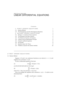 Linear Differential Equations