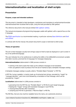 Internationalization and Localization of Shell Scripts Internationalization and Localization of Shell Scripts