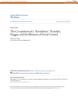 Rastafari, Reggae, and the Rhetoric of Social Control Stephen A