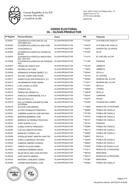 Censo Electoral Ol - Olivar-Productor