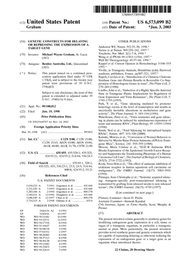 (12) United States Patent (10) Patent No.: US 6,573,099 B2 Graham (45) Date of Patent: *Jun