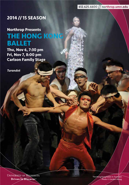 THE HONG KONG BALLET Thu, Nov 6, 7:30 Pm Fri, Nov 7, 8:00 Pm Carlson Family Stage