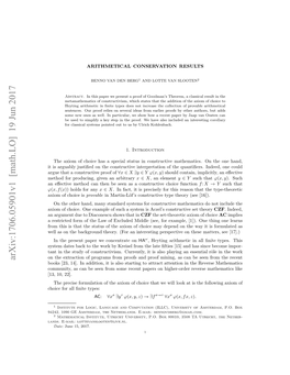 Arithmetical Conservation Results