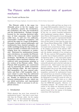 The Platonic Solids and Fundamental Tests of Quantum Mechanics