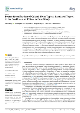 Source Identification of Cd and Pb in Typical Farmland Topsoil In