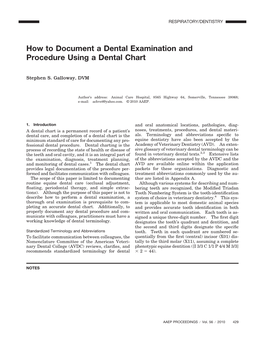 How to Document a Dental Examination and Procedure Using a Dental Chart