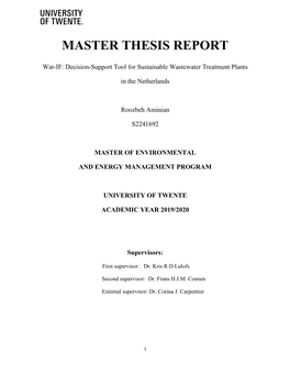 Master Thesis Report