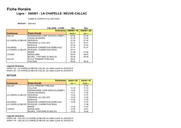 Fiche Horaire Ligne : 040401 - LA CHAPELLE- NEUVE-CALLAC