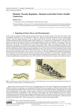 Plasticity, Viscosity, Regelation \&Ndash; Remarks on the Bitter Forbes\&Ndash;Tyndall Controversy