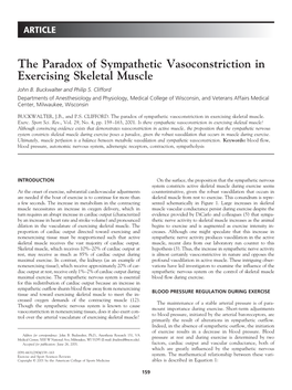 The Paradox of Sympathetic Vasoconstriction in Exercising Skeletal Muscle John B