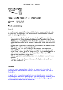 Response to Request for Information