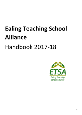 Ealing Teaching School Alliance Handbook 2017-18