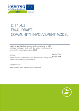 Model for Participatory Planning and Maintenance of UGS JANUAR2019