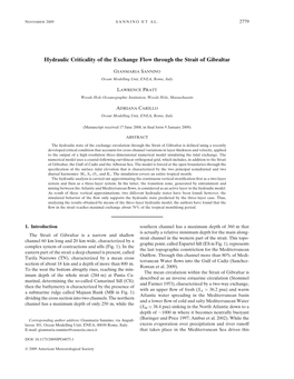 Hydraulic Criticality of the Exchange Flow Through the Strait of Gibraltar