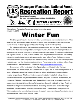 Recreation Reports Are Printed Every Week Through Memorial