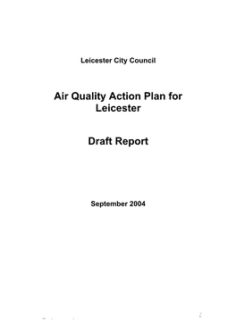 Air Quality Action Plan for Leicester Draft Report