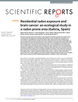 Residential Radon Exposure and Brain Cancer: an Ecological Study in A