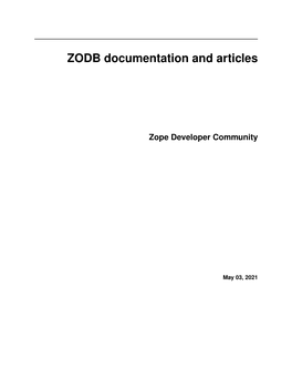 ZODB Documentation and Articles