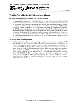 Teaching Work-Holding in Undergraduate Classes