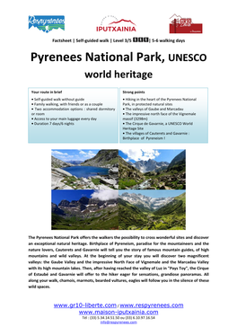 Pyrenees National Park, UNESCO World Heritage