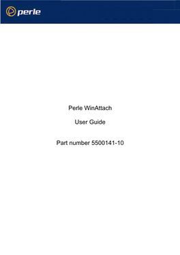 Perle Winattach User Guide Part Number 5500141-10