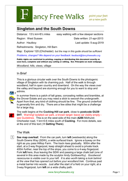 Singleton and the South Downs