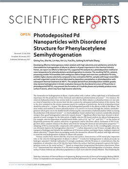 Photodeposited Pd Nanoparticles with Disordered Structure For