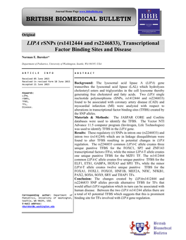 Transcriptional Factor Binding Sites and Disease