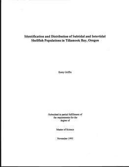 Identification and Distribution of Subtidal and Intertidal Shellfish Populations in Tillamook Bay, Oregon