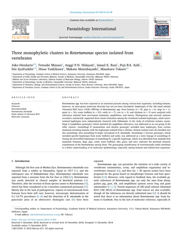 Three Monophyletic Clusters in Retortamonas Species Isolated from Vertebrates T