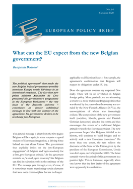 What Can the EU Expect from the New Belgian Government?