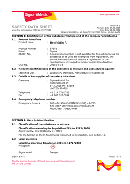 SAFETY DATA SHEET Revision Date 17.09.2019 According to Regulation (EC) No