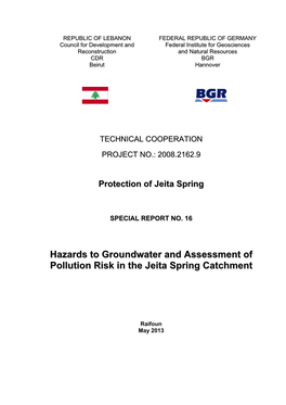 Hazards to Groundwater & Assessment of Pollution Risks In