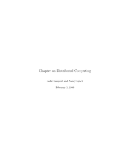 Chapter on Distributed Computing