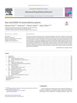 Non-Viral COVID-19 Vaccine Delivery Systems