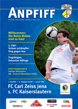 FC Carl Zeiss Jena 1. FC Kaiserslautern