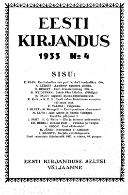 EESTI KIRJANDUS 1955 No 4